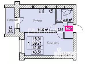 1-к квартира, вторичка, 41м2, 2/8 этаж