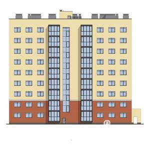 1-к квартира, строящийся дом, 38м2, 8/9 этаж