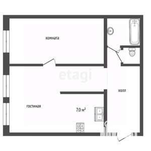 2-к квартира, вторичка, 52м2, 1/2 этаж