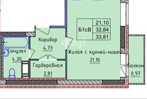 1-к квартира, вторичка, 34м2, 8/18 этаж