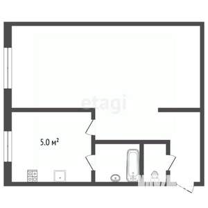1-к квартира, вторичка, 31м2, 5/5 этаж