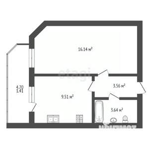 1-к квартира, вторичка, 34м2, 3/4 этаж