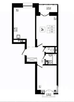 2-к квартира, вторичка, 59м2, 7/12 этаж