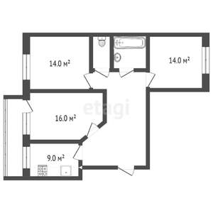 3-к квартира, вторичка, 63м2, 5/9 этаж