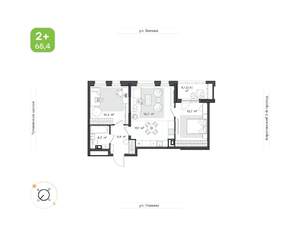 3-к квартира, вторичка, 65м2, 6/9 этаж