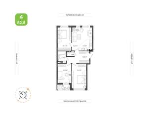 4-к квартира, вторичка, 83м2, 8/9 этаж