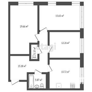 3-к квартира, вторичка, 81м2, 16/25 этаж