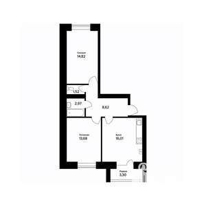 2-к квартира, вторичка, 59м2, 2/5 этаж