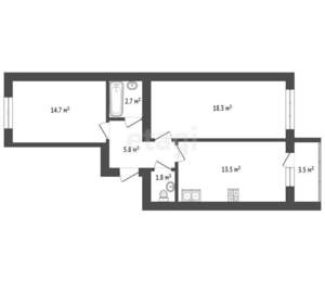 2-к квартира, вторичка, 60м2, 4/9 этаж