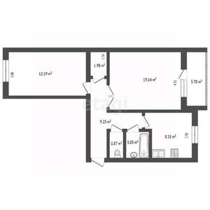 2-к квартира, вторичка, 57м2, 6/9 этаж
