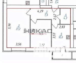 2-к квартира, сданный дом, 58м2, 4/4 этаж