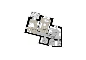 2-к квартира, строящийся дом, 72м2, 4/4 этаж