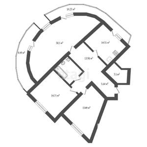 3-к квартира, вторичка, 110м2, 2/14 этаж