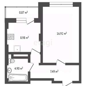 1-к квартира, вторичка, 34м2, 7/10 этаж