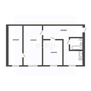 3-к квартира, вторичка, 59м2, 1/5 этаж