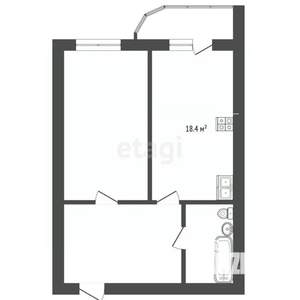 1-к квартира, вторичка, 57м2, 2/7 этаж