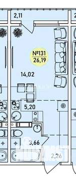 Студия квартира, вторичка, 26м2, 9/9 этаж