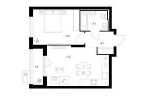 1-к квартира, вторичка, 40м2, 17/17 этаж