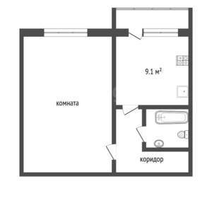 1-к квартира, вторичка, 39м2, 13/14 этаж
