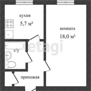 1-к квартира, вторичка, 33м2, 9/9 этаж