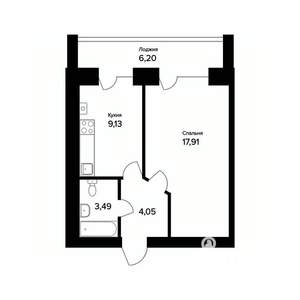1-к квартира, вторичка, 38м2, 3/5 этаж