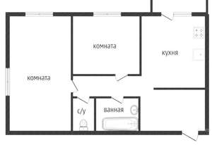 2-к квартира, вторичка, 65м2, 2/5 этаж