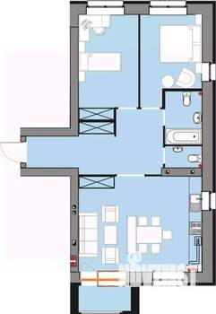 2-к квартира, сданный дом, 75м2, 1/4 этаж