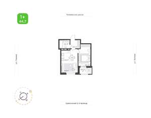 2-к квартира, вторичка, 44м2, 11/18 этаж