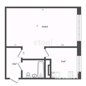 1-к квартира, вторичка, 30м2, 1/5 этаж