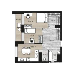 2-к квартира, вторичка, 50м2, 14/18 этаж