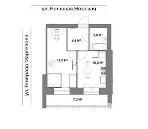 1-к квартира, строящийся дом, 37м2, 1/5 этаж
