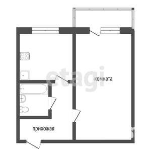 1-к квартира, вторичка, 36м2, 4/16 этаж