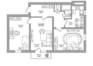 3-к квартира, вторичка, 66м2, 2/3 этаж