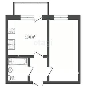 1-к квартира, вторичка, 33м2, 3/3 этаж