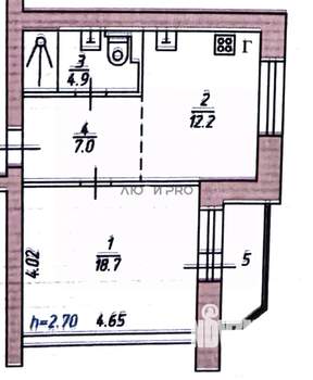 1-к квартира, вторичка, 43м2, 3/5 этаж