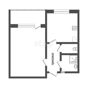 1-к квартира, вторичка, 33м2, 1/8 этаж