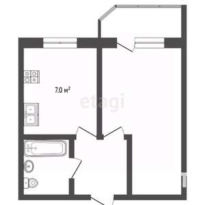 1-к квартира, вторичка, 40м2, 2/5 этаж