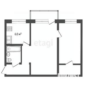 2-к квартира, вторичка, 44м2, 2/5 этаж