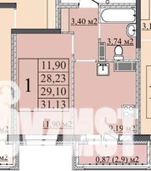 1-к квартира, вторичка, 31м2, 3/18 этаж