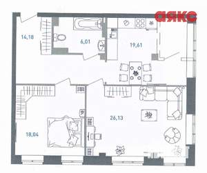 2-к квартира, вторичка, 85м2, 2/6 этаж
