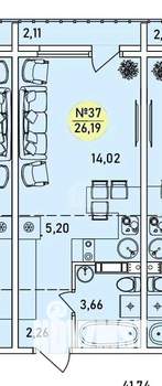 Студия квартира, вторичка, 26м2, 3/9 этаж