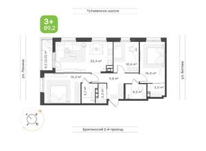 3-к квартира, вторичка, 89м2, 9/18 этаж