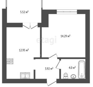 1-к квартира, вторичка, 38м2, 4/12 этаж