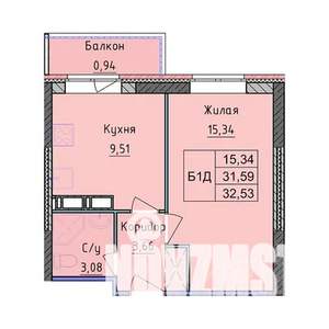 1-к квартира, вторичка, 33м2, 5/18 этаж