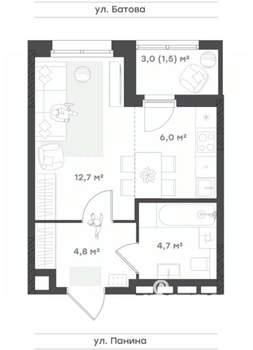 Студия квартира, вторичка, 30м2, 7/18 этаж