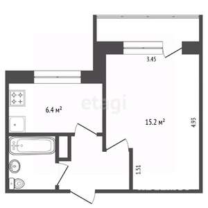 1-к квартира, вторичка, 29м2, 5/9 этаж