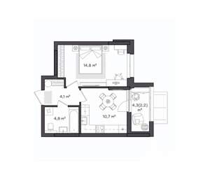 1-к квартира, вторичка, 36м2, 3/9 этаж