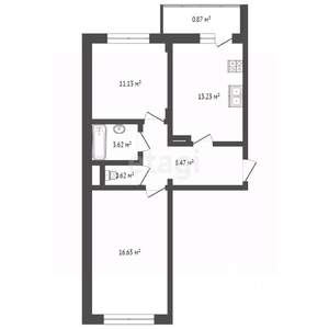 2-к квартира, вторичка, 55м2, 6/11 этаж