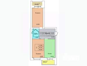 2-к квартира, вторичка, 68м2, 9/12 этаж