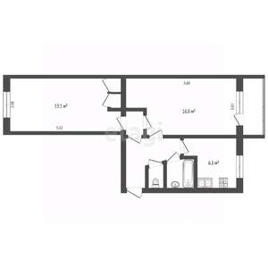 2-к квартира, вторичка, 45м2, 3/5 этаж